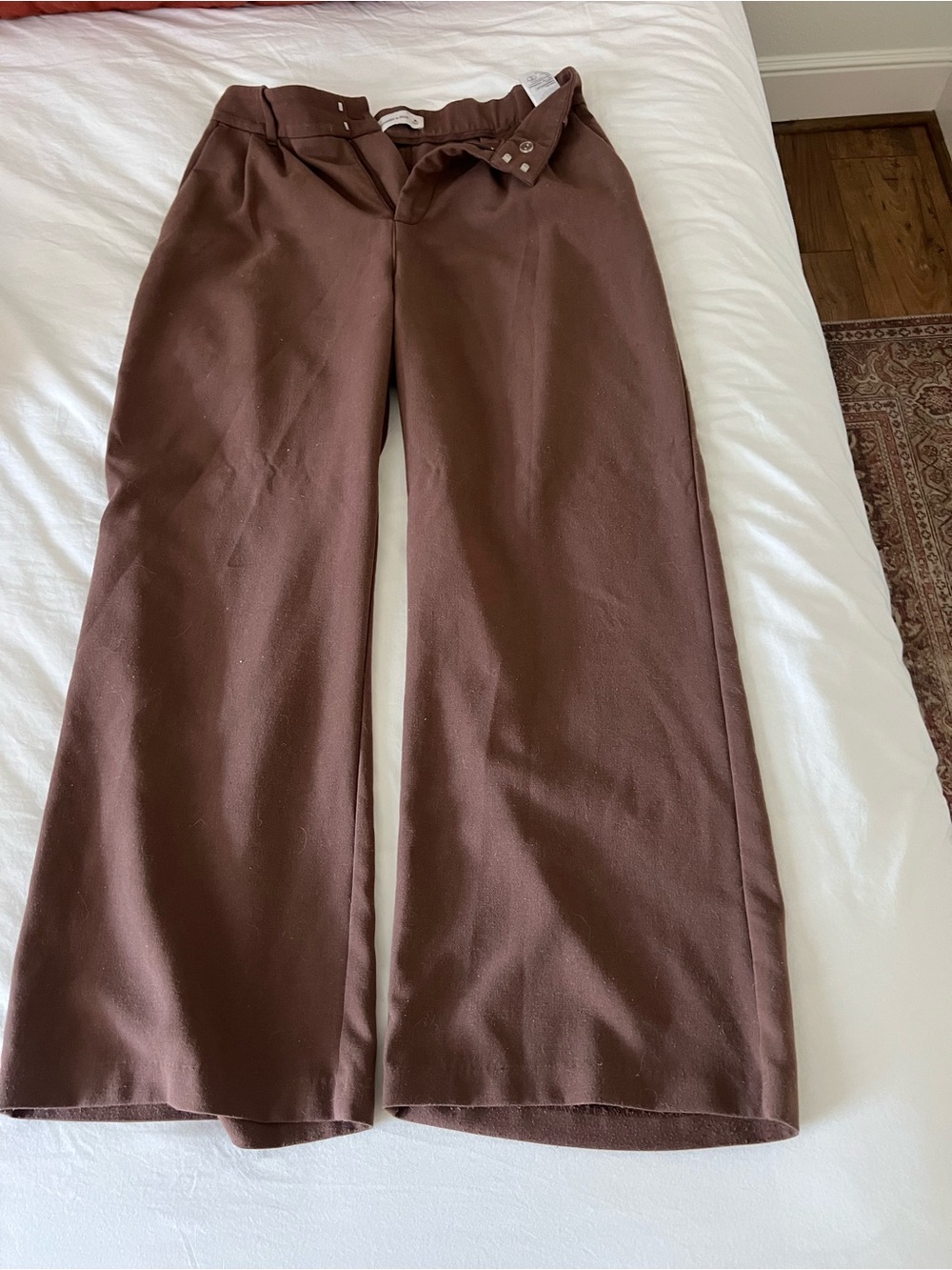 Abercrombie Wide Leg Brown Trousers medium petite